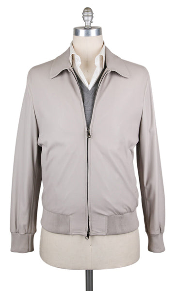 Cesare Attolini Cream Leather Solid Jacket - (CA115512411) - Parent
