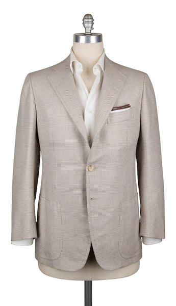 Cesare Attolini Cream Plaid Sportcoat - (CA351062117) - Parent