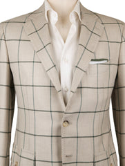 Cesare Attolini Beige Window Pane Sportcoat - (CA391242137) - Parent