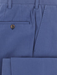 Cesare Attolini Navy Blue Solid Cotton Blend Pants - Slim - (781) - Parent