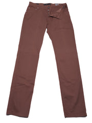 Cesare Attolini Brown Solid Cotton Blend Pants - Slim - (CA729212) - Parent