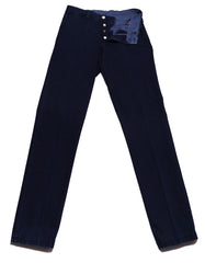 Cesare Attolini Navy Blue Solid Jeans - Slim - (1132) - Parent