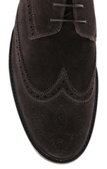 Sutor Mantellassi Dark Brown Suede Wingtip Boots - (CM2249) - Parent