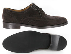 Sutor Mantellassi Brown Suede Shoes - Wingtip Lace up - 10/9