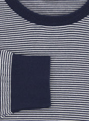 Luigi Borrelli Navy Blue Sweater - Crewneck - Medium/50 - (21/B18132T/9580)