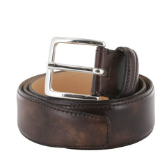 Fiori Di Lusso Brown Patina Calf Leather Belt 28 US/80 EU - (129)