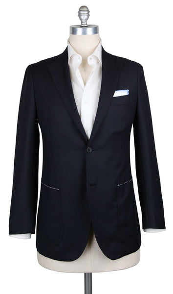Fiori Di Lusso Midnight Navy Blue Wool Solid Sportcoat - (2018030610) - Parent
