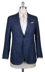 Fiori Di Lusso Navy Blue Wool Blend Window Pane Sportcoat -(201803129) - Parent