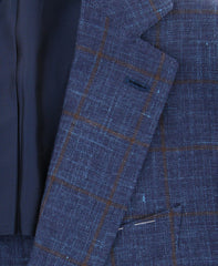 Fiori Di Lusso Navy Blue Wool Blend Window Pane Sportcoat -(201803129) - Parent