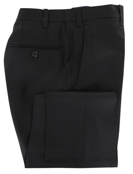 Fiori Di Lusso Black Solid Wool Pants - Extra Slim - (576) - Parent