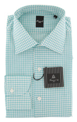 Finamore Napoli Turquoise Check Shirt - Extra Slim - 16/41 - (WV)