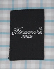 Finamore Napoli Turquoise Check Cotton Shirt - Extra Slim - (WT) - Parent