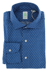 Finamore Napoli Blue Polka Dot Shirt - Extra Slim - 15.75/40 - (WB)
