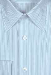 Finamore Napoli Light Blue Striped Cotton Shirt - Slim - (FN155) - Parent