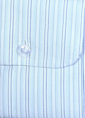 Finamore Napoli Light Blue Striped Cotton Shirt - Slim - (FN155) - Parent