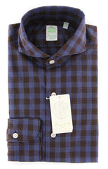 Finamore Napoli Brown Check Shirt - Extra Slim - (201803144) - Parent