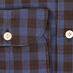 Finamore Napoli Brown Check Shirt - Extra Slim - (201803144) - Parent