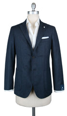 Finamore Napoli Navy Blue Wool Blend Sportcoat - (GIA68000102) - Parent