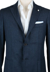 Finamore Napoli Navy Blue Wool Blend Sportcoat - (GIA68000102) - Parent