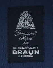 Finamore Napoli Navy Blue Solid Shirt - Slim - S/S - (27LA201165117)