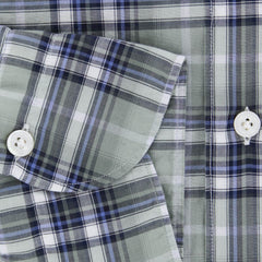 Finamore Napoli Gray Plaid Shirt - Slim - S/S - (27LA201168802)