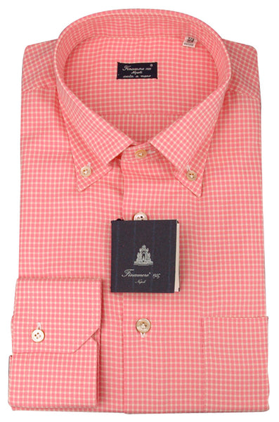 Finamore Napoli Pink Micro-Check Cotton Shirt - Slim - (FN1747) - Parent