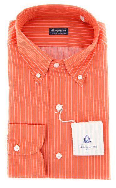 Finamore Napoli Orange Shirt - Slim - 15.75/40 - (31LAN81018506)