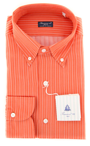 Finamore Napoli Orange Shirt - Slim - 15.75 US / 40 EU
