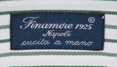 Finamore Napoli Green Striped Shirt - Slim - 15.75/40 - (31LAN81019002)