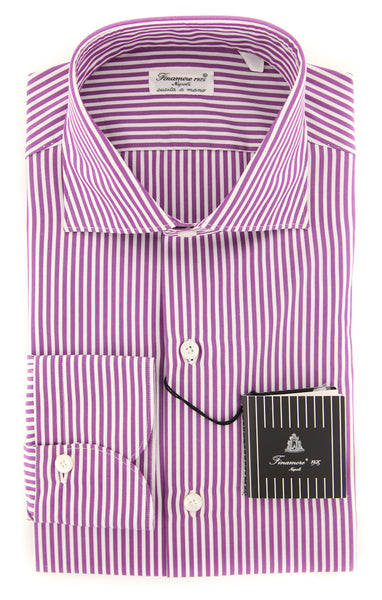 Finamore Napoli Purple Striped Shirt - Extra Slim - (F15182) - Parent