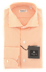 Finamore Napoli Orange Striped Shirt - Extra Slim - 15.5/39-(201803023)