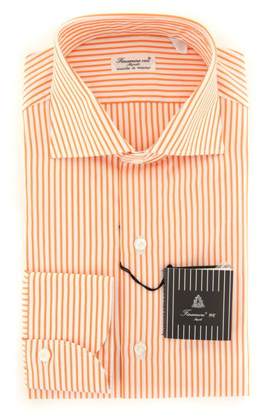 Finamore Napoli Orange Striped Shirt - Extra Slim - (201803023) - Parent