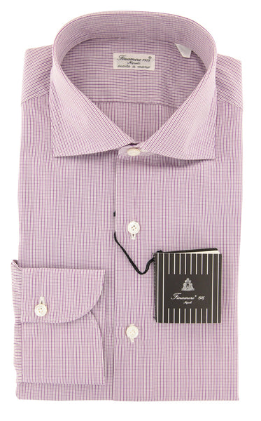 Finamore Napoli Purple Micro-Check Cotton Shirt - Slim - (OS) - Parent