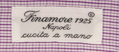 Finamore Napoli Purple Micro-Check Cotton Shirt - Slim - (OS) - Parent