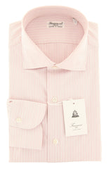 Finamore Napoli Pink Striped Cotton Shirt - Slim - 15.75/40 - (IA)