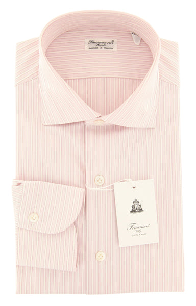 Finamore Napoli Pink Striped Cotton Shirt - Slim - (IA) - Parent