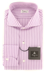 Finamore Napoli Pink Striped Shirt - Extra Slim - 16/41 - (FN-MIL432-96)