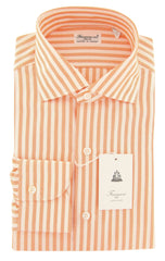 Finamore Napoli Orange Striped Cotton Shirt - Slim - (IB) - Parent
