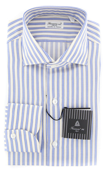 Finamore Napoli White Striped Shirt - Extra Slim - (F15183) - Parent