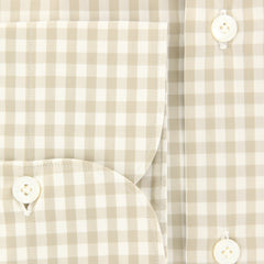 Finamore Napoli Beige Check Shirt - Extra Slim - (FN-MIL810166) - Parent