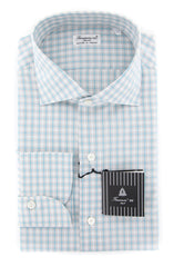 Finamore Napoli Turquoise Check Shirt - X Slim - 15.75/40 - (FN-MIL810223)