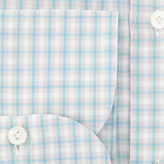 Finamore Napoli Turquoise Check Shirt - X Slim - (FN-MIL810223) - Parent