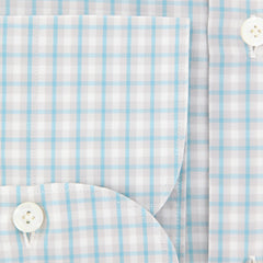 Finamore Napoli Turquoise Check Shirt - X Slim - (FN-MIL810223) - Parent