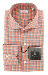 Finamore Napoli Orange Fancy Shirt - Slim - 15/38 - (FN818177)