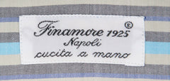 Finamore Napoli Blue Striped Cotton Shirt - Slim - (FZ) - Parent
