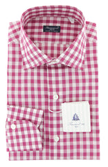 Finamore Napoli Purple Check Cotton Shirt - Slim - (737)