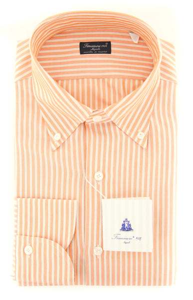 Finamore Napoli Orange Striped Shirt - Slim - (2018031428) - Parent