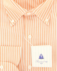 Finamore Napoli Orange Striped Shirt - Slim - (2018031428) - Parent