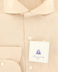 Finamore Napoli Light Brown Striped Shirt - Slim - (201803147) - Parent