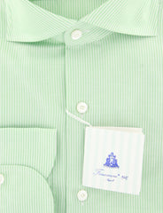 Finamore Napoli Light Green Striped Shirt - Slim - (2018030123) - Parent